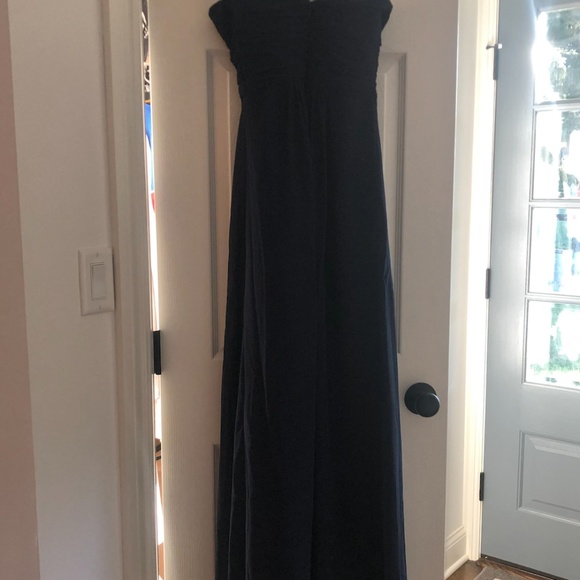 bill levkoff navy chiffon bridesmaid style 778 - Picture 4 of 4